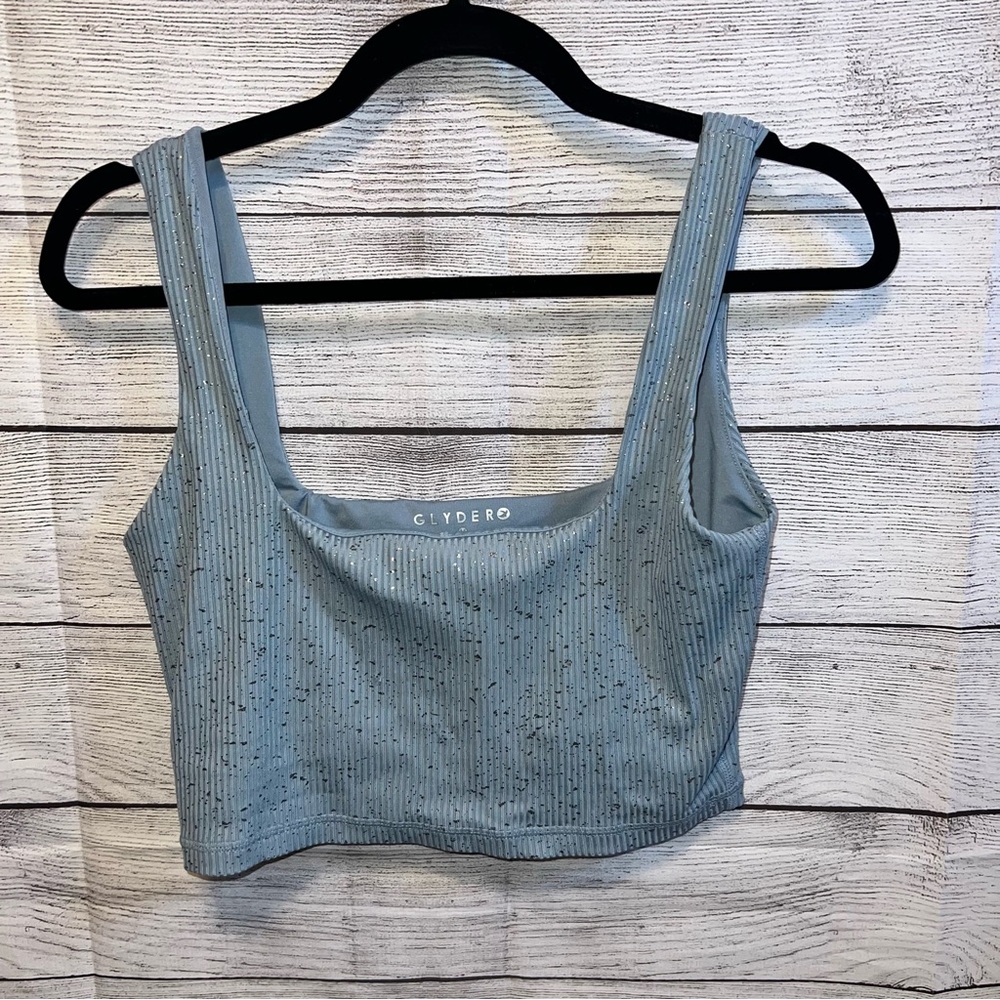 Glyder Sparkle Sports Bra Tank - Light Blue  Size Medium